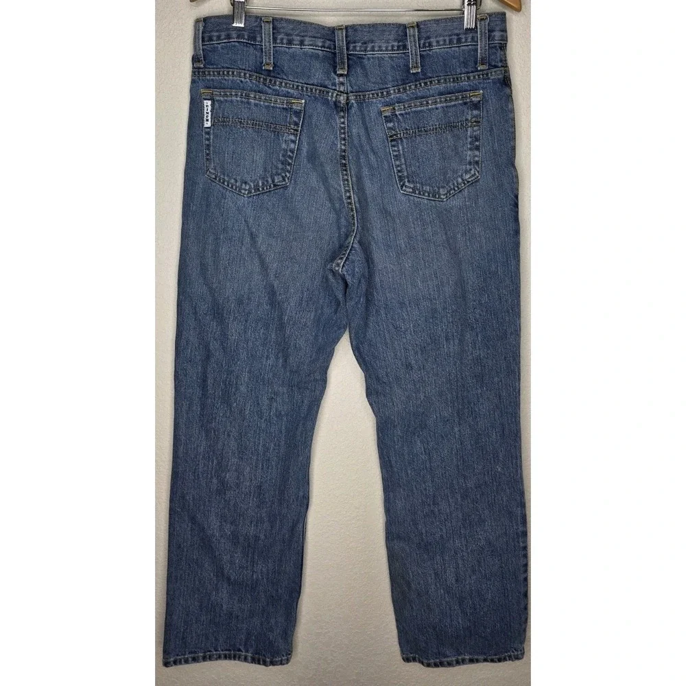 Cinch Men 34x32 Relaxed Straight Blue Medium Wash Denim Jeans 5-Pocket Logo